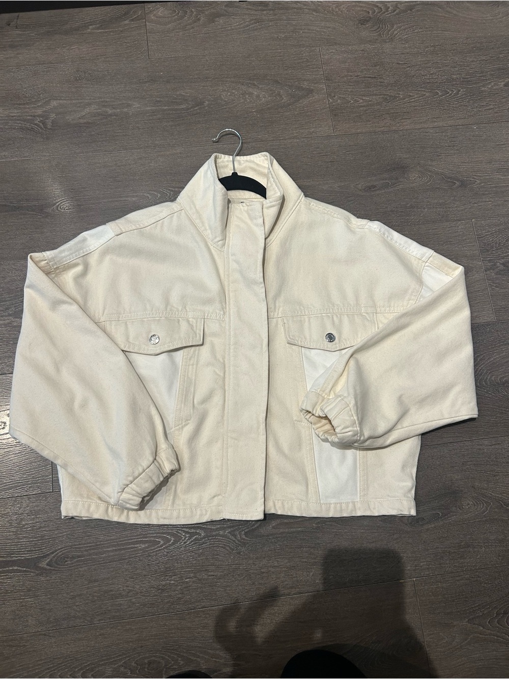 Women’s Funnel Neck Light Denim Jacket